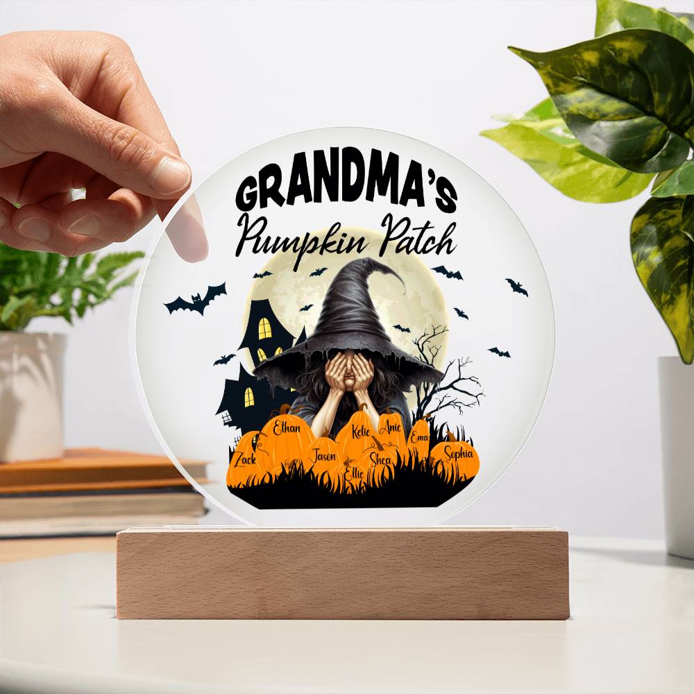 Grandma's Pumpkin Patch - Acrylic Circle Plaque