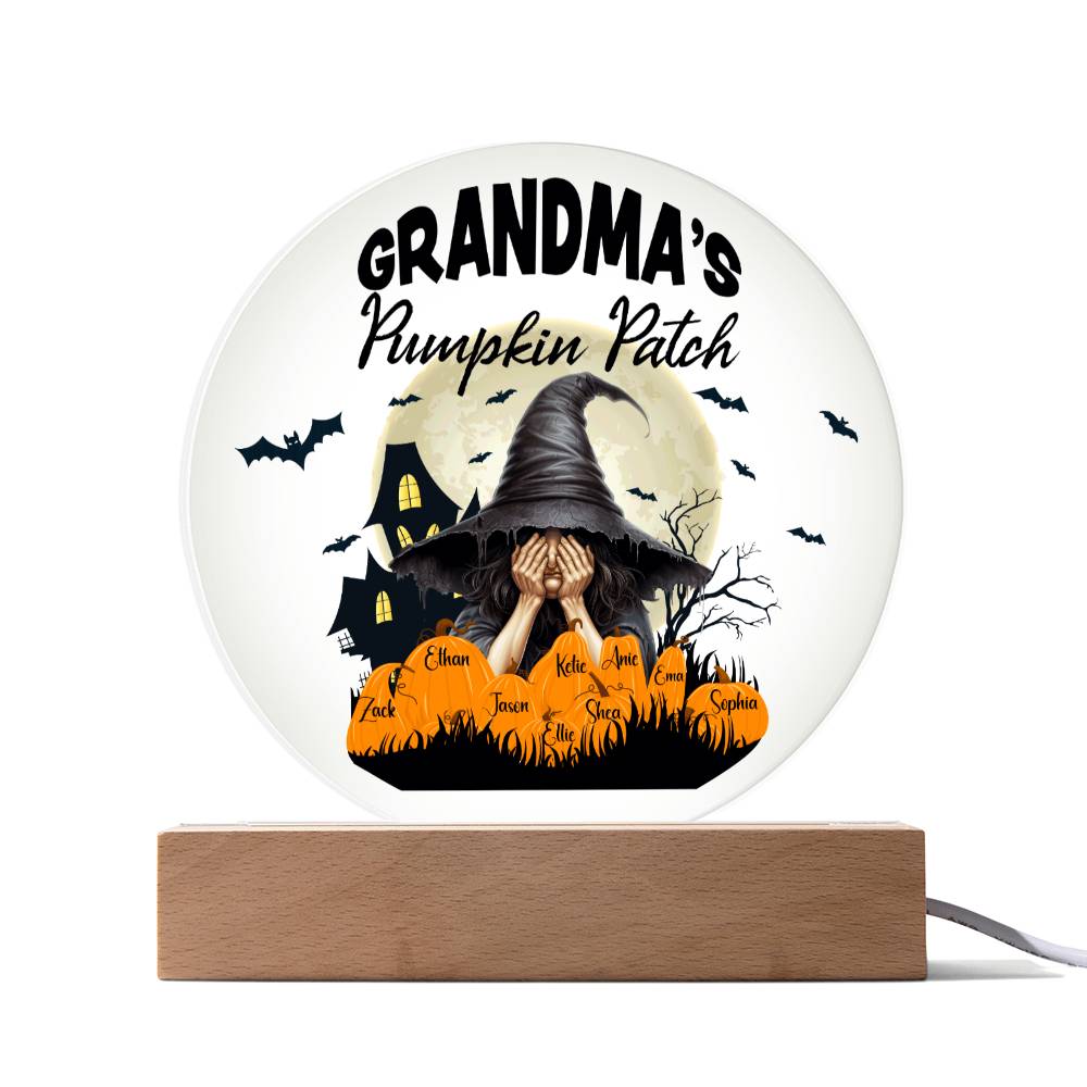 Grandma's Pumpkin Patch - Acrylic Circle Plaque