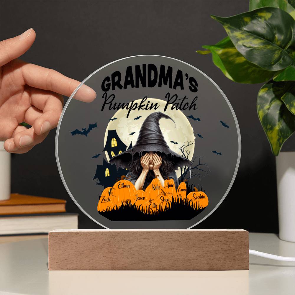 Grandma's Pumpkin Patch - Acrylic Circle Plaque