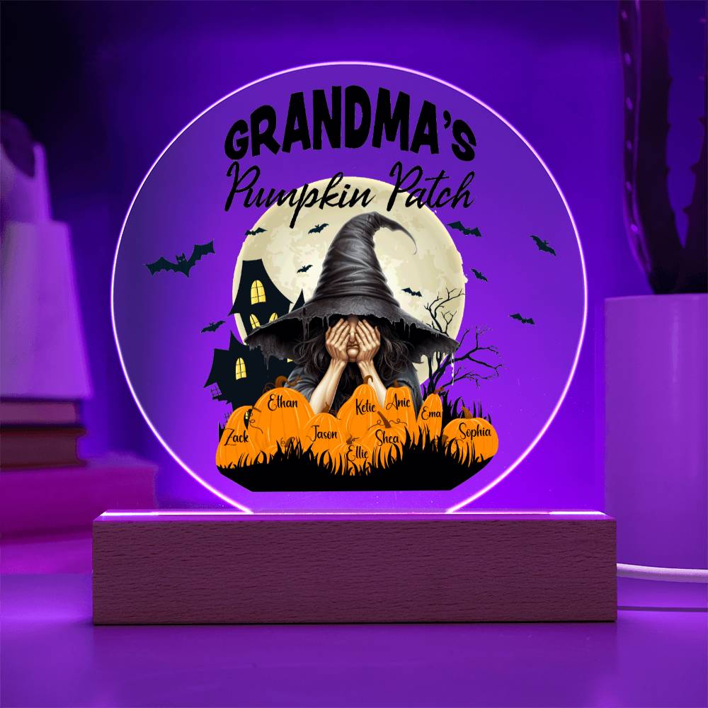 Grandma's Pumpkin Patch - Acrylic Circle Plaque