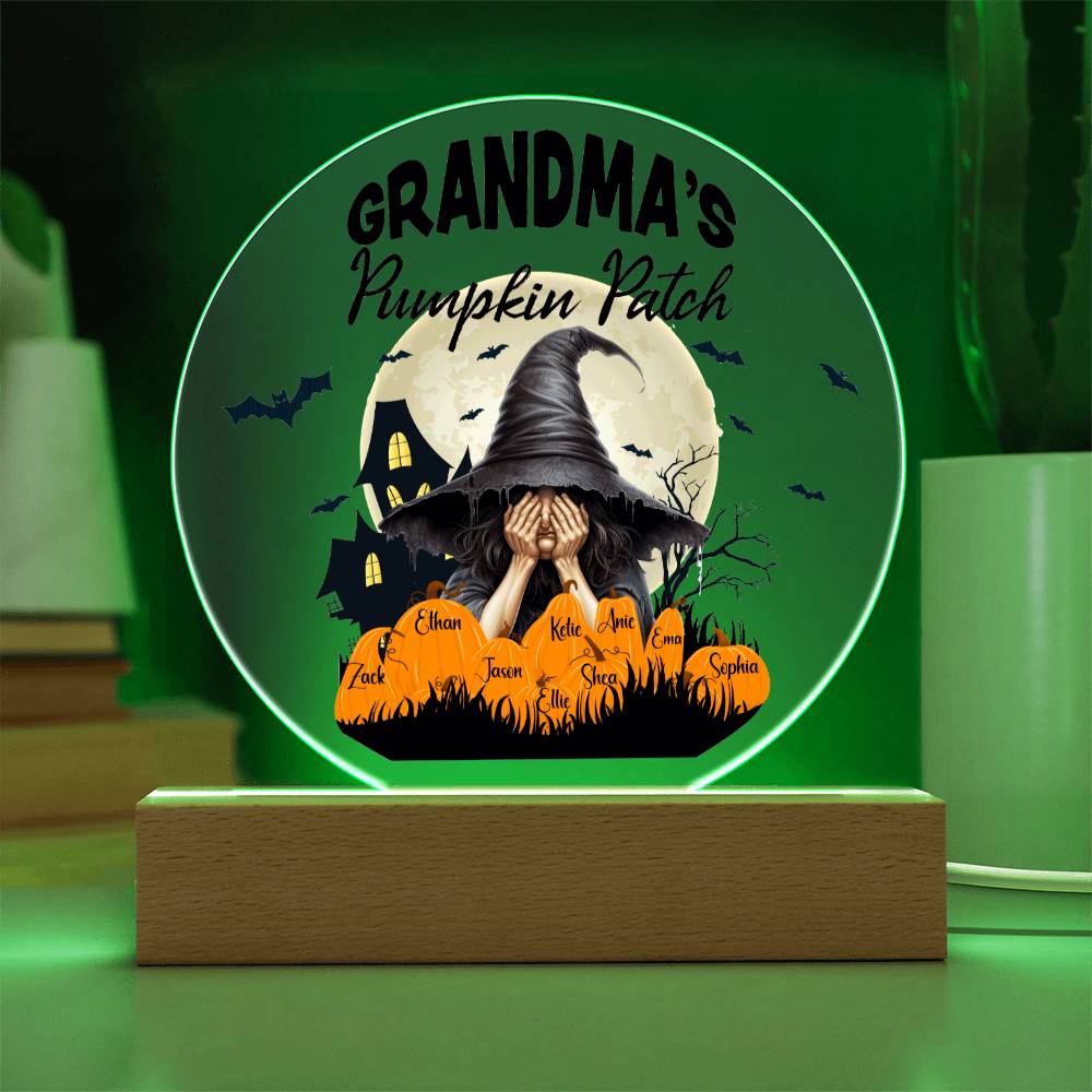 Grandma's Pumpkin Patch - Acrylic Circle Plaque