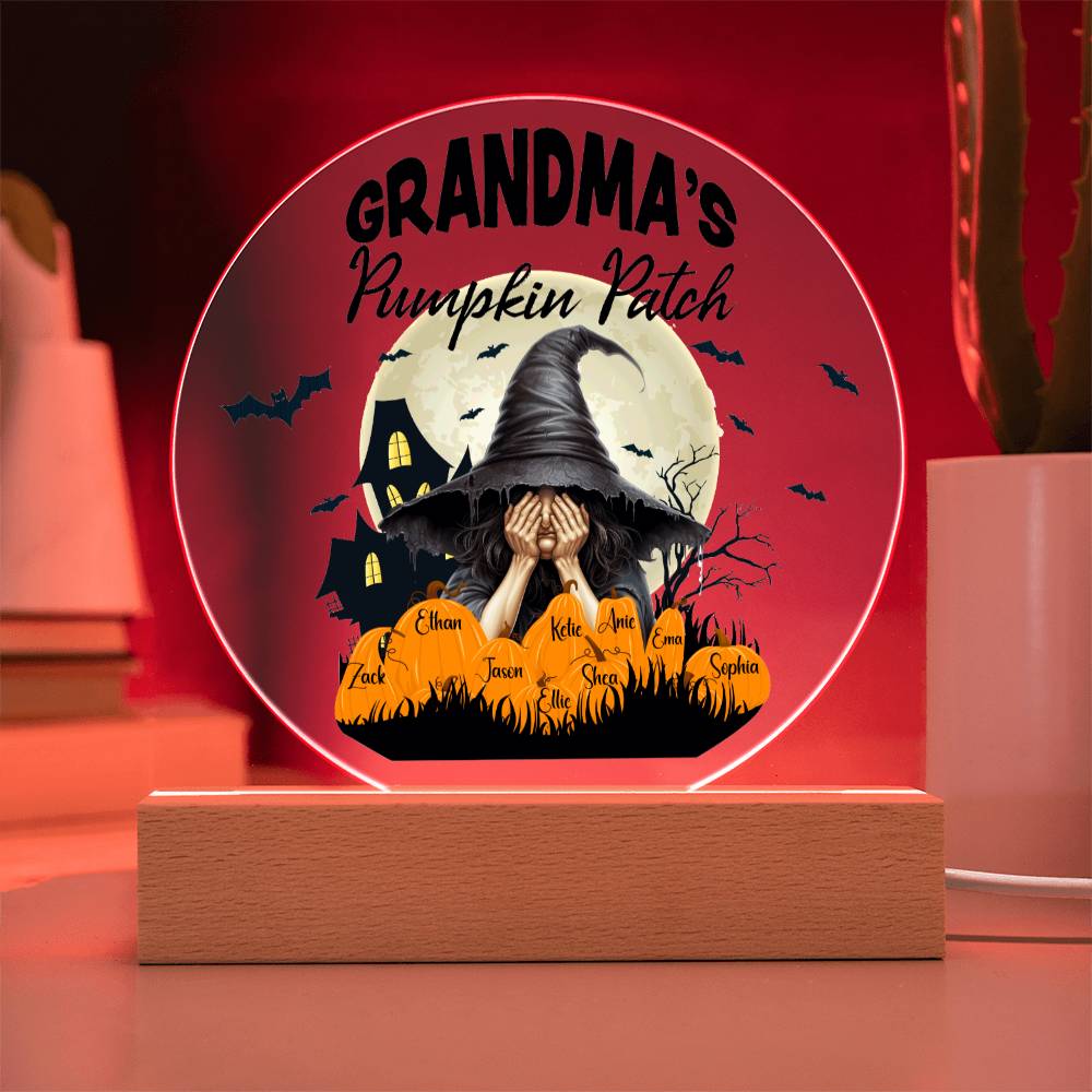 Grandma's Pumpkin Patch - Acrylic Circle Plaque