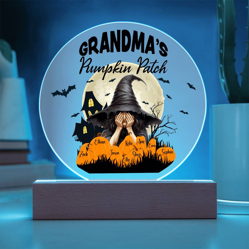 Grandma's Pumpkin Patch - Acrylic Circle Plaque