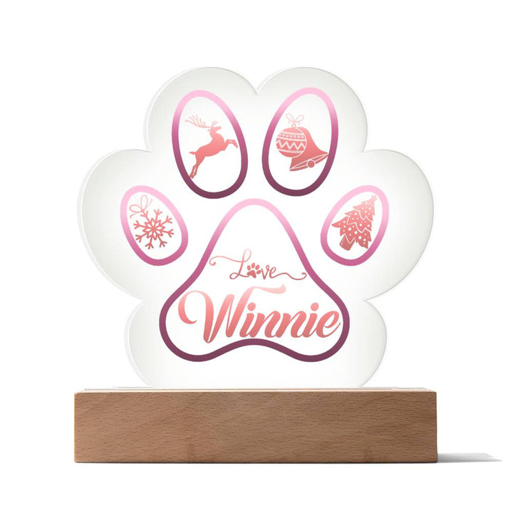 LOVE Winnie - Printed Paw Print Acrylic Plaque