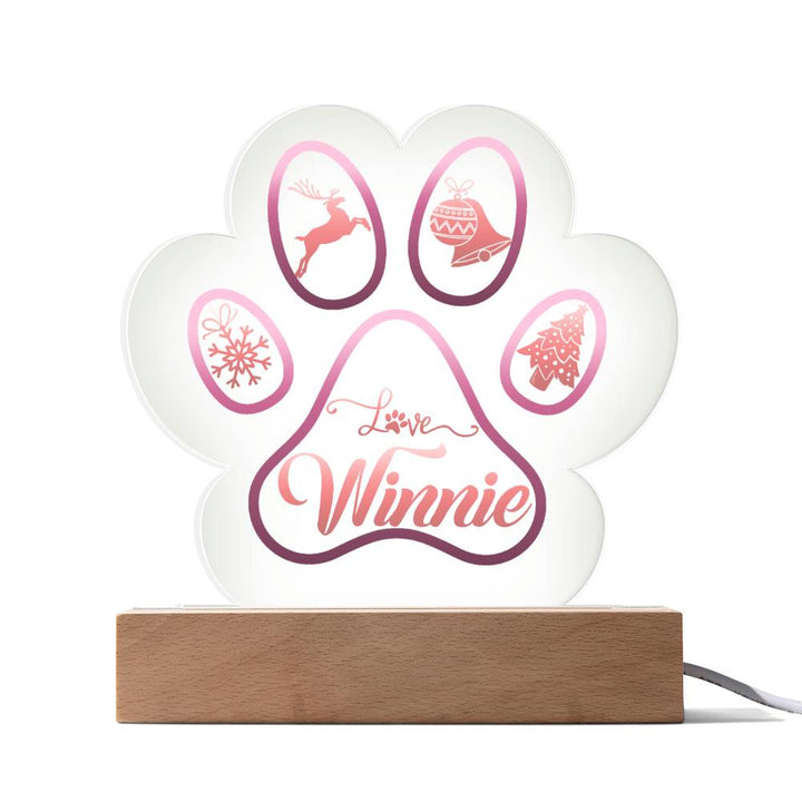 LOVE Winnie - Printed Paw Print Acrylic Plaque