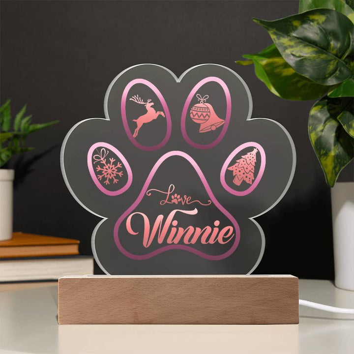 LOVE Winnie - Printed Paw Print Acrylic Plaque