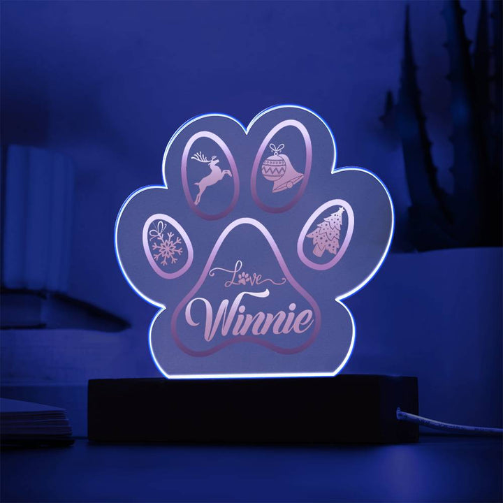 LOVE Winnie - Printed Paw Print Acrylic Plaque