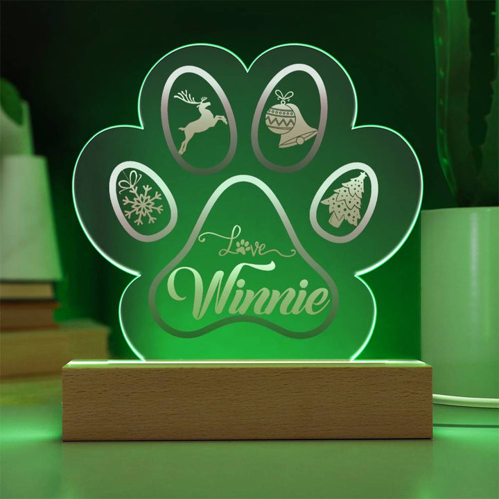 LOVE Winnie - Printed Paw Print Acrylic Plaque