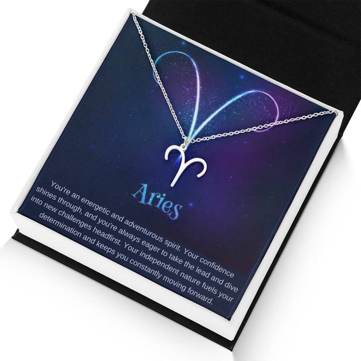 Aries | You're an energetic and adventurous spirit - Zodiac Name Necklace