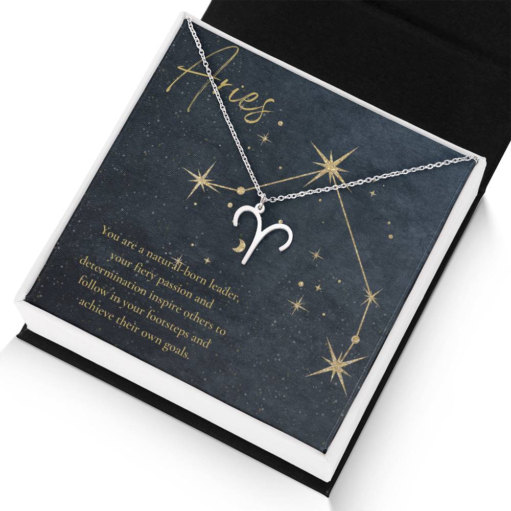 Aries | You are a natural born leader, your fiery passion and determination inspire to others to follow in your footsteps and achieve their own goals - Zodiac Name Necklace