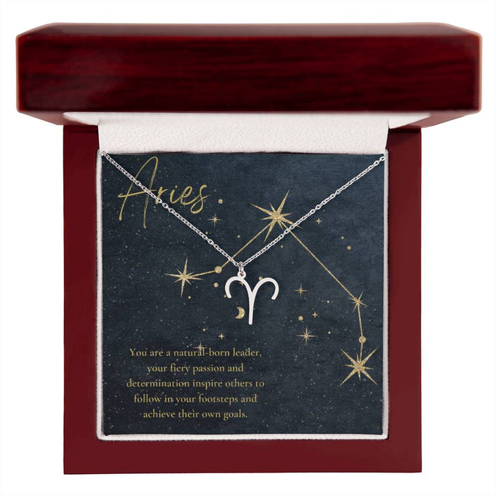 Aries | You are a natural born leader, your fiery passion and determination inspire to others to follow in your footsteps and achieve their own goals - Zodiac Name Necklace