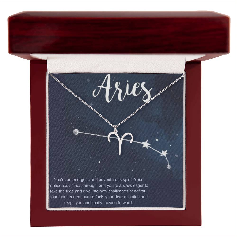 Aries | You're an energetic and adventurous spirit - Zodiac Name Necklace