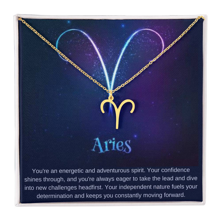 Aries | You're an energetic and adventurous spirit - Zodiac Name Necklace