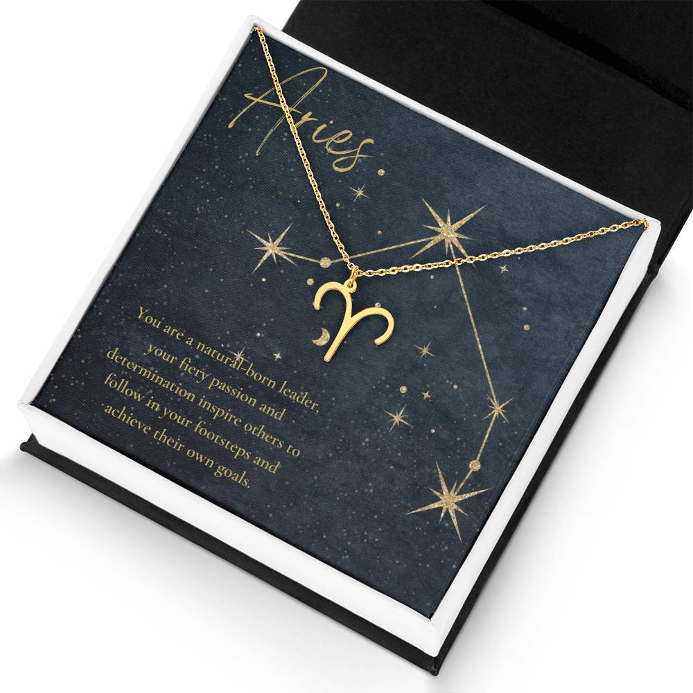 Aries | You are a natural born leader, your fiery passion and determination inspire to others to follow in your footsteps and achieve their own goals - Zodiac Name Necklace