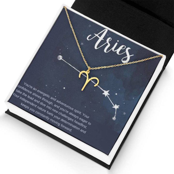 Aries | You're an energetic and adventurous spirit - Zodiac Name Necklace