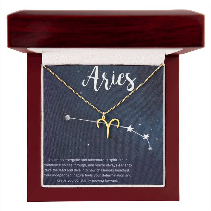 Aries | You're an energetic and adventurous spirit - Zodiac Name Necklace