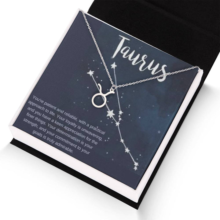 Taurus | You're patient and reliable, with a practical approach to life - Zodiac Name Necklace