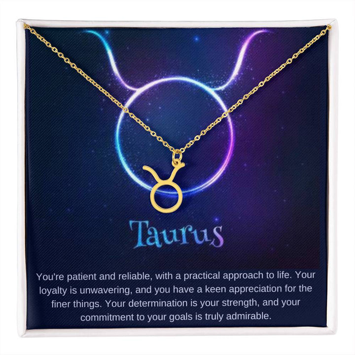 Taurus | You're patient and reliable, with a practical approach to life - Zodiac Name Necklace