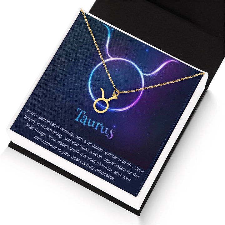 Taurus | You're patient and reliable, with a practical approach to life - Zodiac Name Necklace