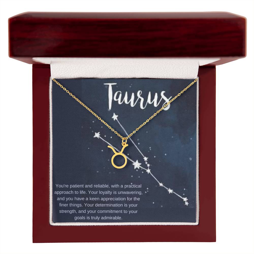 Taurus | You're patient and reliable, with a practical approach to life - Zodiac Name Necklace