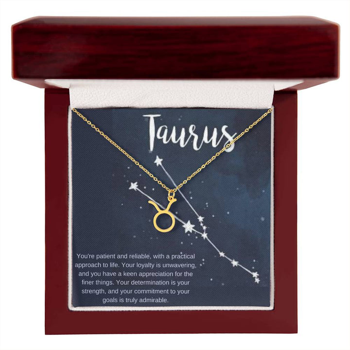 Taurus | You're patient and reliable, with a practical approach to life - Zodiac Name Necklace