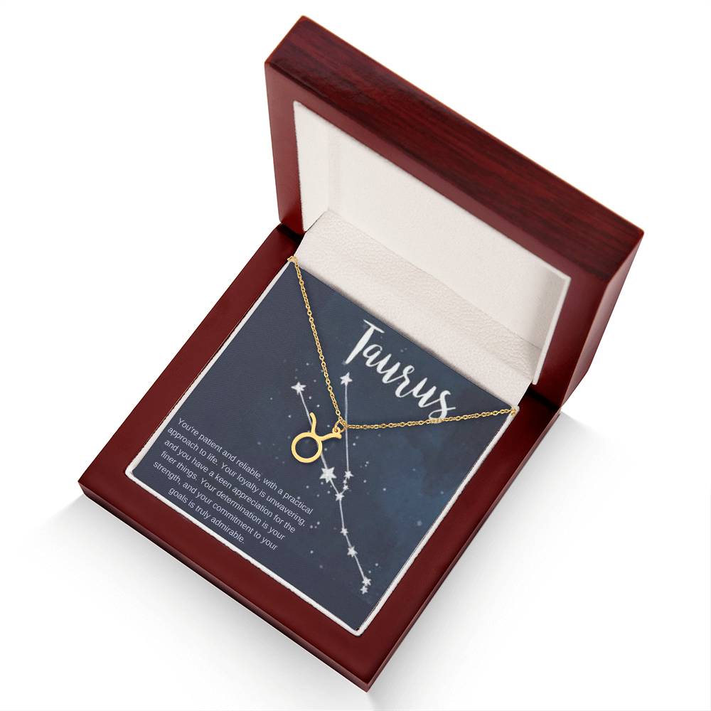 Taurus | You're patient and reliable, with a practical approach to life - Zodiac Name Necklace