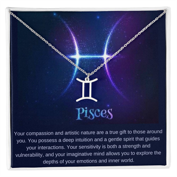 Pisces | Your compassion and artistic nature are a true gift to those around you - Zodiac Name Necklace