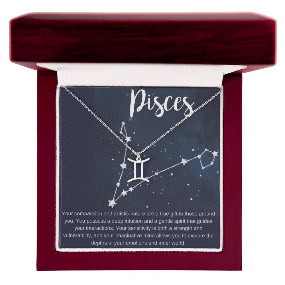 Pisces | Your compassion and artistic nature are a true gift to those around you - Zodiac Name Necklace