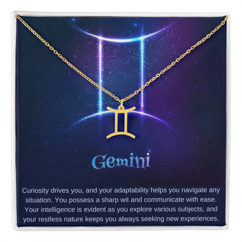 Gemini | Curiosity drives you, and your adaptability helps you navigate any situation - Zodiac Name Necklace