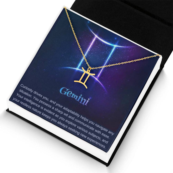 Gemini | Curiosity drives you, and your adaptability helps you navigate any situation - Zodiac Name Necklace