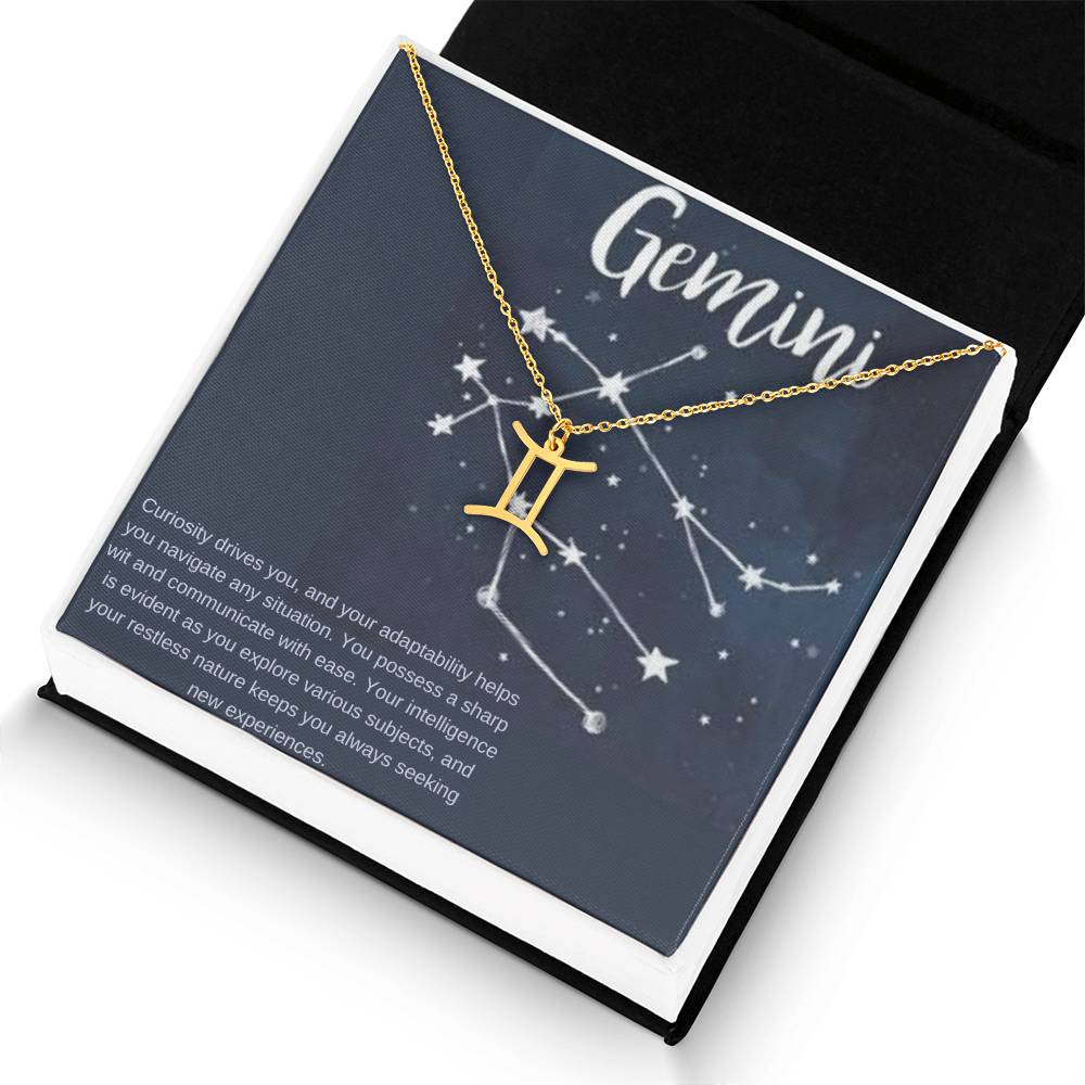 Gemini | Curiosity drives you, and your adaptability helps you navigate any situation - Zodiac Name Necklace