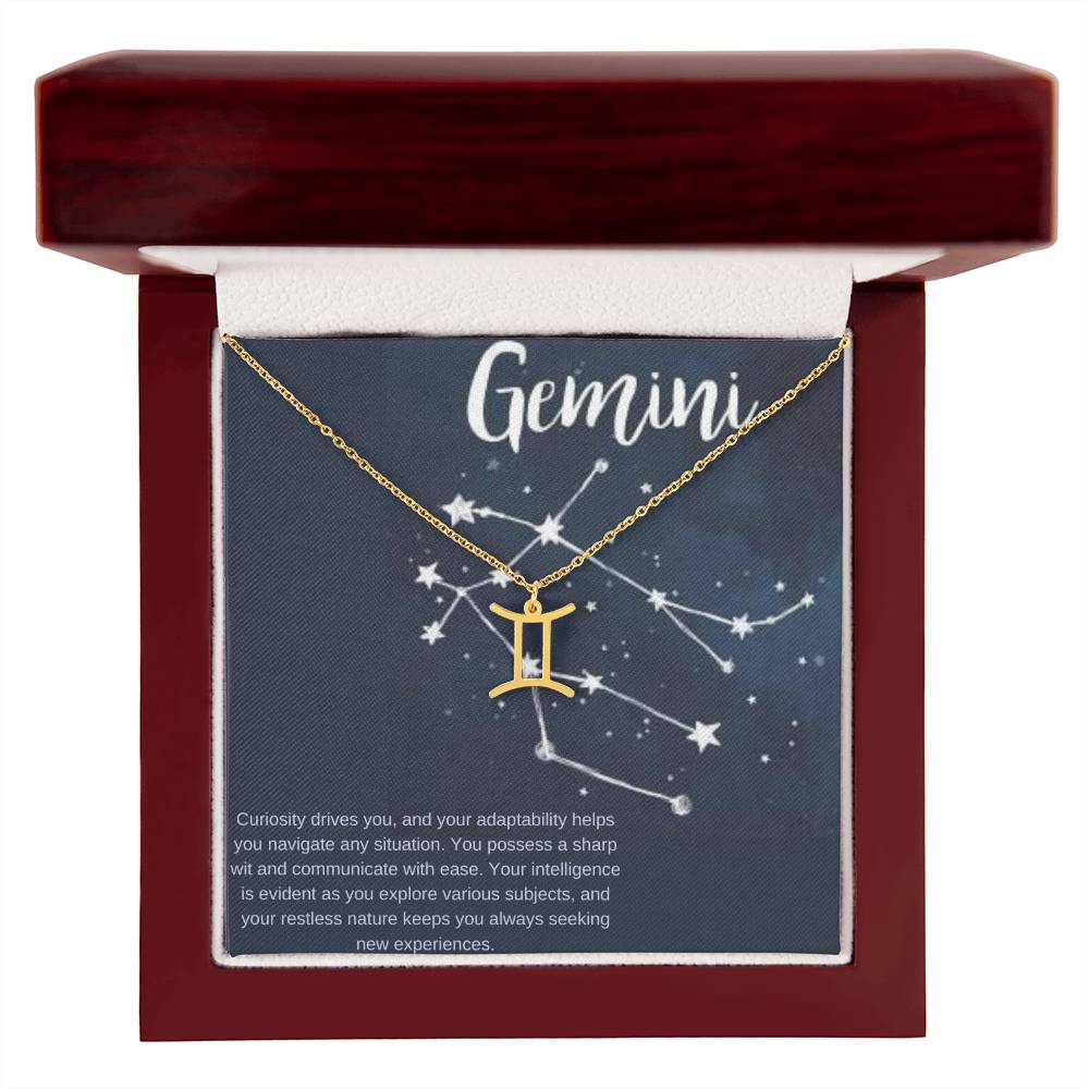 Gemini | Curiosity drives you, and your adaptability helps you navigate any situation - Zodiac Name Necklace