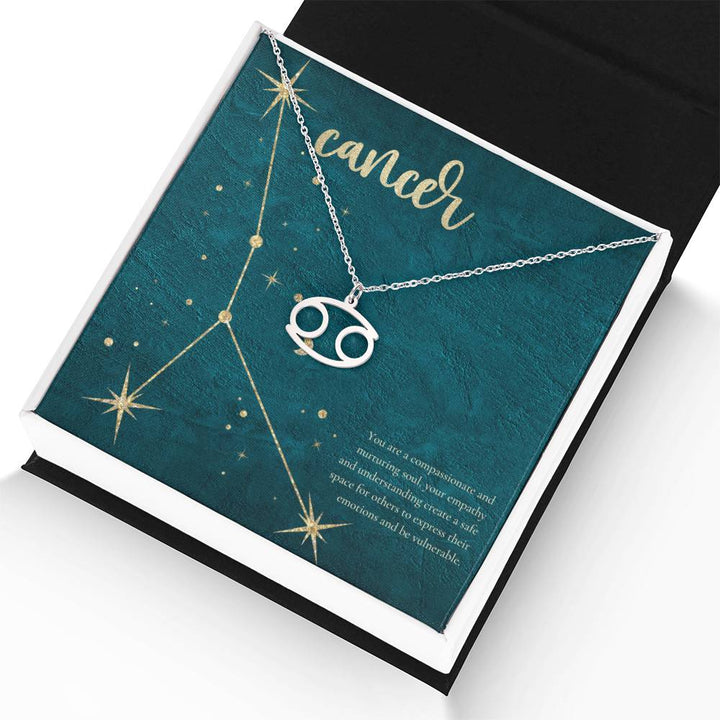 Cancer | You are a compassionate and nuturing soul, your empathy and understanding create a safe space for others to express their emotions and be vulnerable. - Zodiac Name Necklace