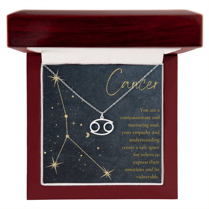 Cancer | You are a compassionate and nurturing soul, your empathy and understanding create a safe space for others to express their emotions and be vulnerable. - Zodiac Name Necklace