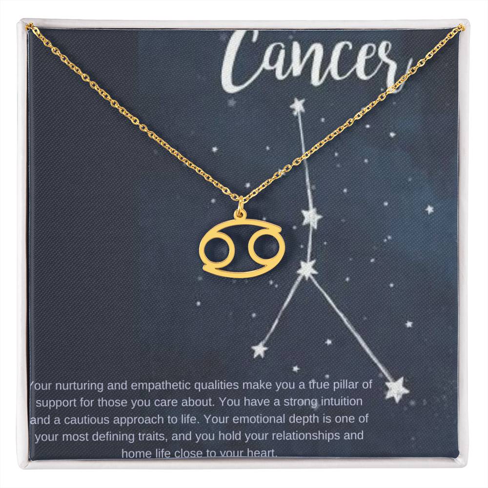 Cancer | Your nurturing and empathetic qualities make you a true pillar of support for those you care about - Zodiac Name Necklace