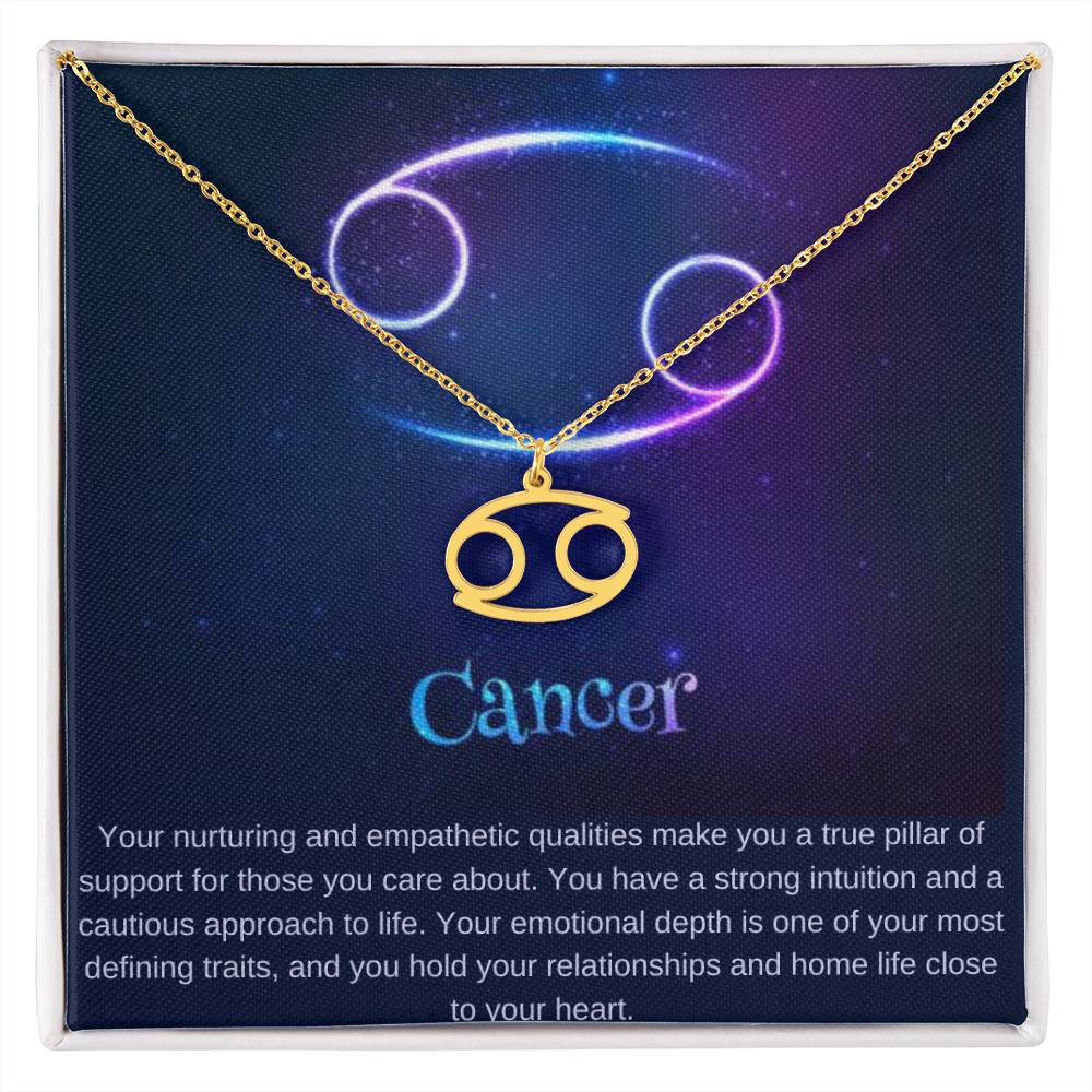 Cancer | Your nurturing and empathetic qualities make you a true pillar of support for those you care about - Zodiac Name Necklace