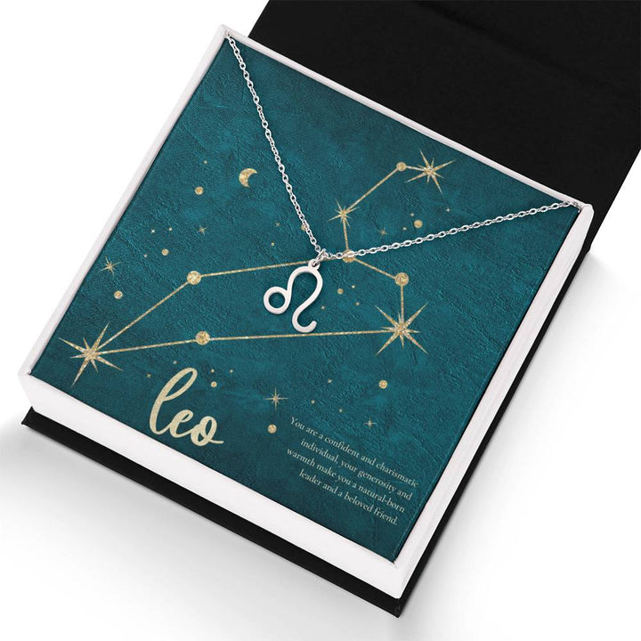 Leo | You are a confident and charismatic individual, your generosity and warmth make you a natural-born leader and a beloved friend. - Zodiac Name Necklace