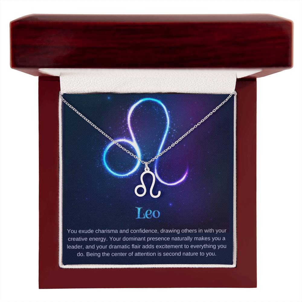 Leo | You exude charisma and confidence, drawing others in with your creative energy - Zodiac Name Necklace