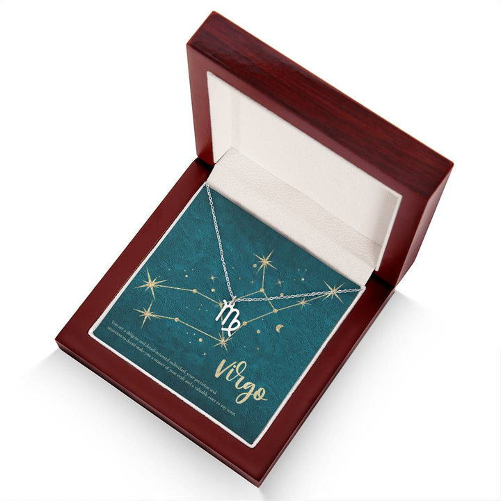 Virgo | You are a diligent and detail-oriented individual, your precision and attention to detail make you a master of your craft and a valuable asset to any team. - Zodiac Name Necklace