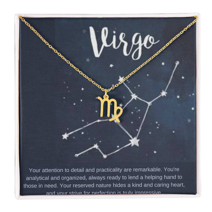 Virgo | Your attention to detail and practicality are remarkable - Zodiac Name Necklace