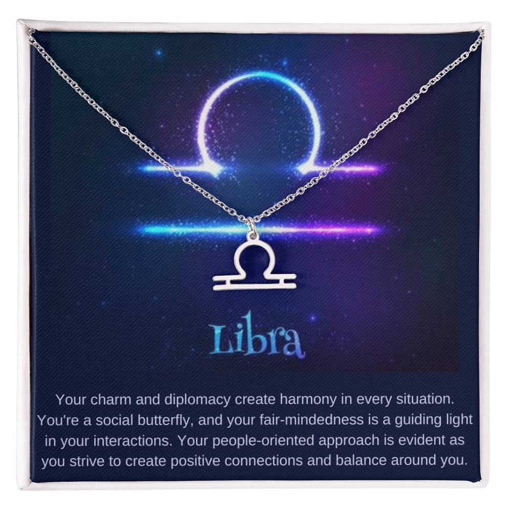 Libra | Your charm and diplomacy create harmony in every situation - Zodiac Name Necklace