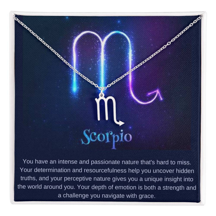 Scorpio | You have an intense and passionate nature that's hard to miss - Zodiac Name Necklace