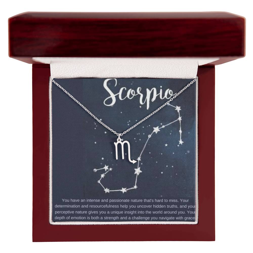 Scorpio | You have an intense and passionate nature that's hard to miss - Zodiac Name Necklace