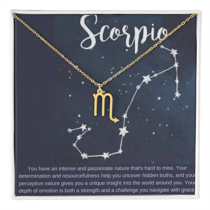 Scorpio | You have an intense and passionate nature that's hard to miss - Zodiac Name Necklace