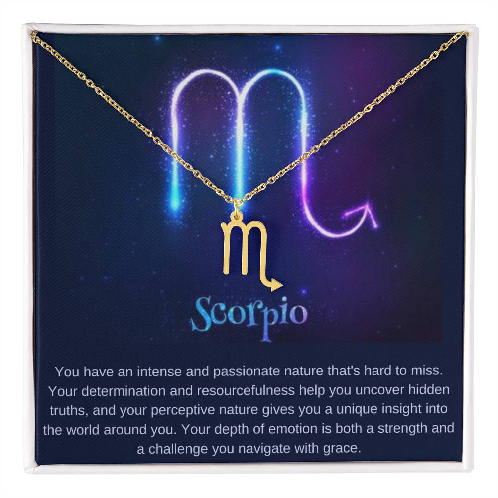 Scorpio | You have an intense and passionate nature that's hard to miss - Zodiac Name Necklace