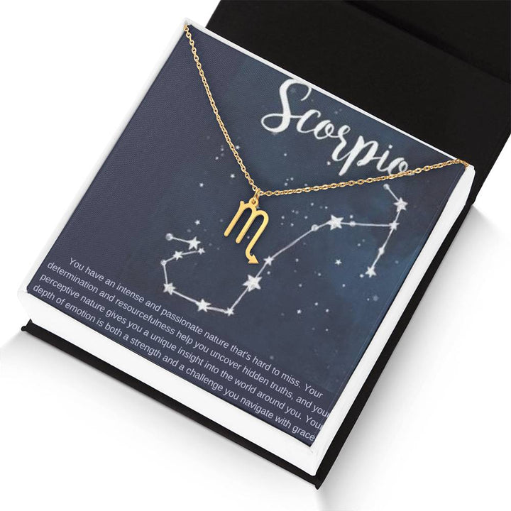 Scorpio | You have an intense and passionate nature that's hard to miss - Zodiac Name Necklace