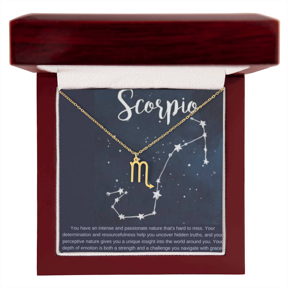 Scorpio | You have an intense and passionate nature that's hard to miss - Zodiac Name Necklace