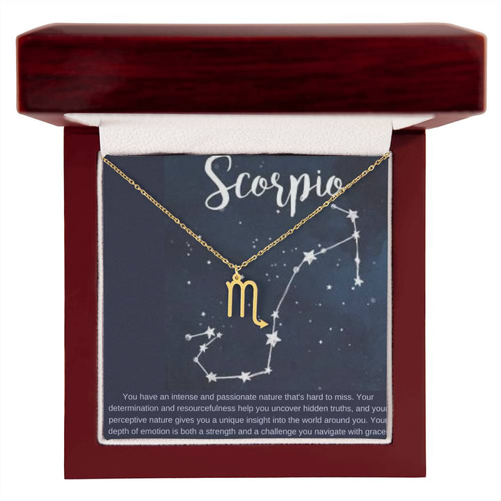 Scorpio | You have an intense and passionate nature that's hard to miss - Zodiac Name Necklace