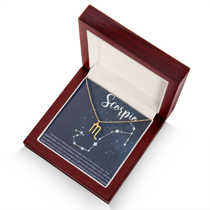 Scorpio | You have an intense and passionate nature that's hard to miss - Zodiac Name Necklace