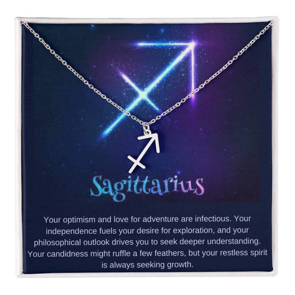 Sagittarius | Your optimism and love for adventure are infectious - Zodiac Name Necklace